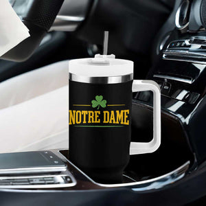 Notre Dame Tumbler With Handle Vintage Varsity Sports IN State Gold Shamrock