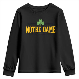 Notre Dame Youth Sweatshirt Vintage Varsity Sports IN State Gold Shamrock