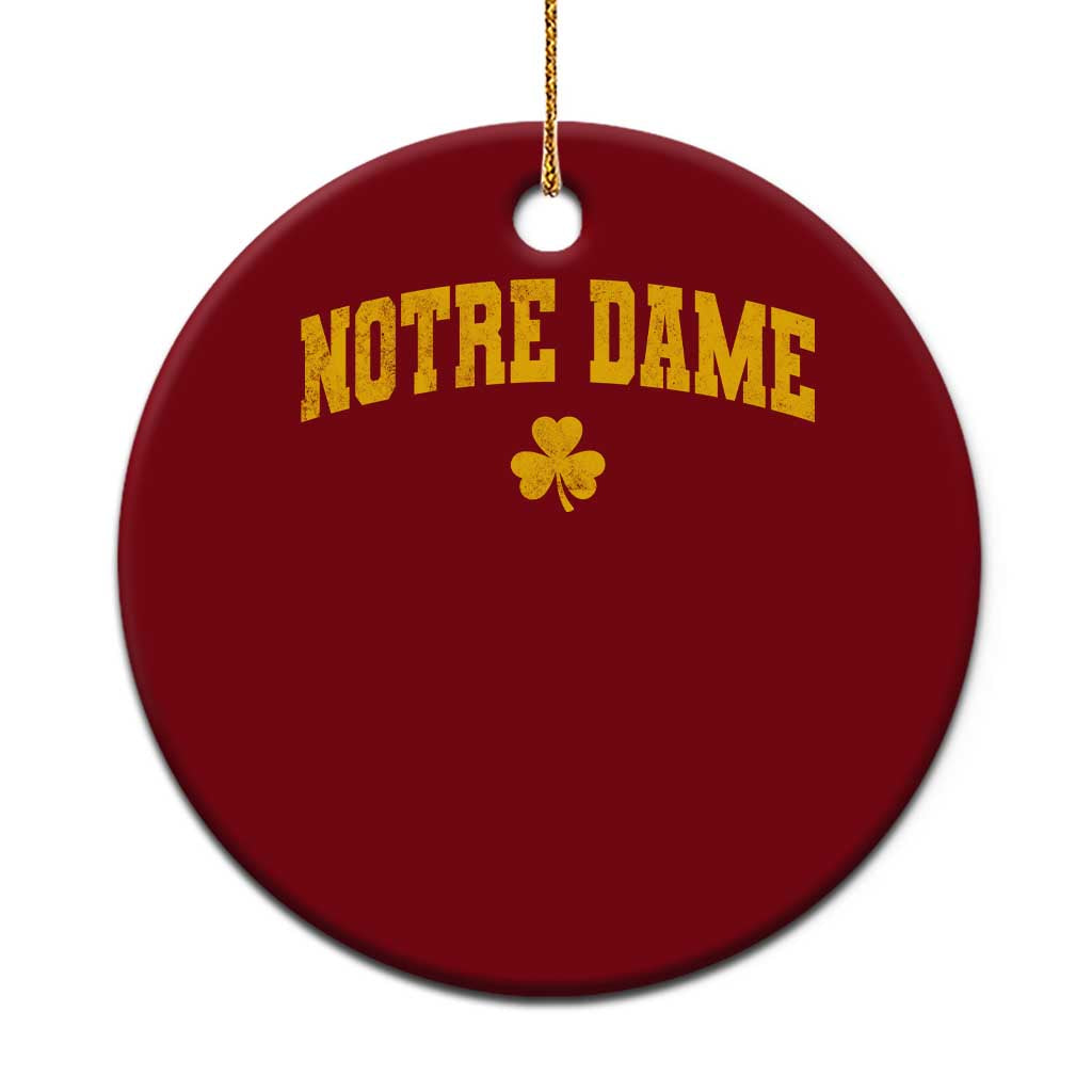 Notre Dame Indiana State Ceramic Ornament Vintage Varsity Sports Jersey Style Gold Shamrock TS11 1pc Red Print Your Wear
