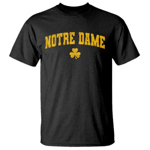 Notre Dame Indiana State T Shirt Vintage Varsity Sports Jersey Style Gold Shamrock