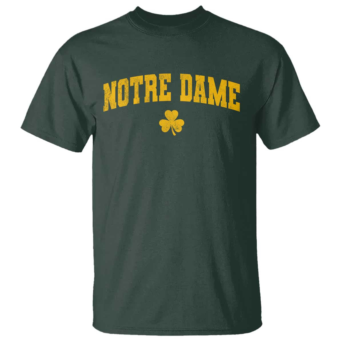 Notre Dame Indiana State T Shirt Vintage Varsity Sports Jersey Style Gold Shamrock