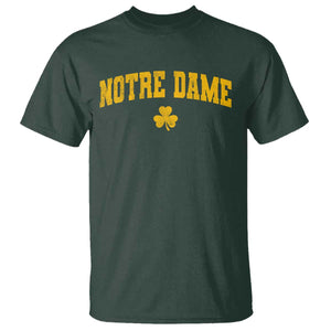Notre Dame Indiana State T Shirt Vintage Varsity Sports Jersey Style Gold Shamrock