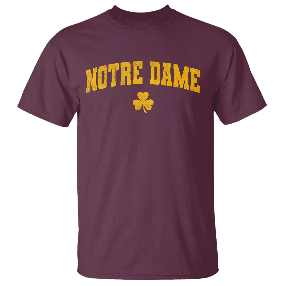 Notre Dame Indiana State T Shirt Vintage Varsity Sports Jersey Style Gold Shamrock
