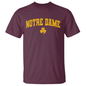 Notre Dame Indiana State T Shirt Vintage Varsity Sports Jersey Style Gold Shamrock