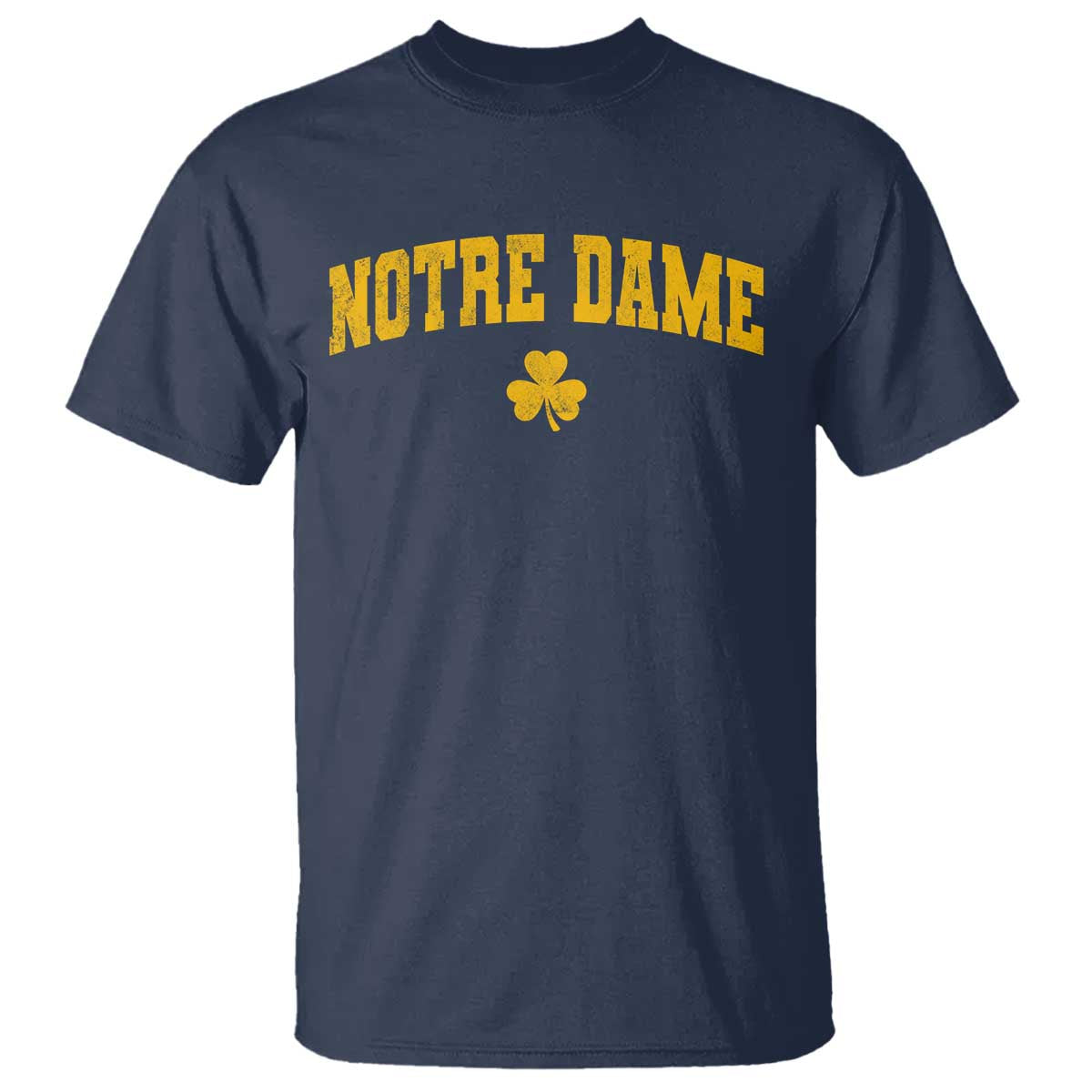 Notre Dame Indiana State T Shirt Vintage Varsity Sports Jersey Style Gold Shamrock