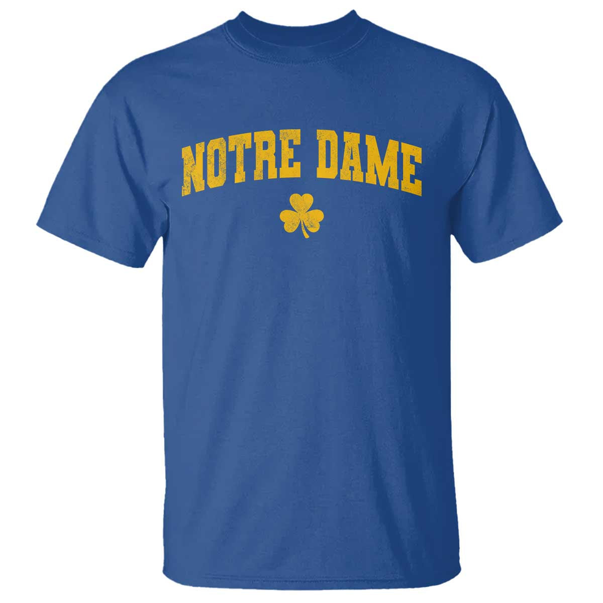 Notre Dame Indiana State T Shirt Vintage Varsity Sports Jersey Style Gold Shamrock