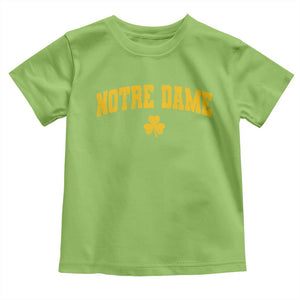 Notre Dame Indiana State Toddler T Shirt Vintage Varsity Sports Jersey Style Gold Shamrock