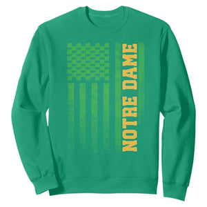 Vintage Notre Dame Indiana Shamrock American Flag Sweatshirt