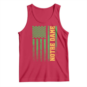 Vintage Notre Dame Indiana Shamrock American Flag Tank Top
