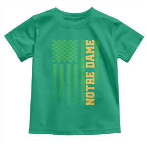 Vintage Notre Dame Indiana Shamrock American Flag Toddler T Shirt