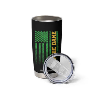 Vintage Notre Dame Indiana Shamrock American Flag Tumbler Cup