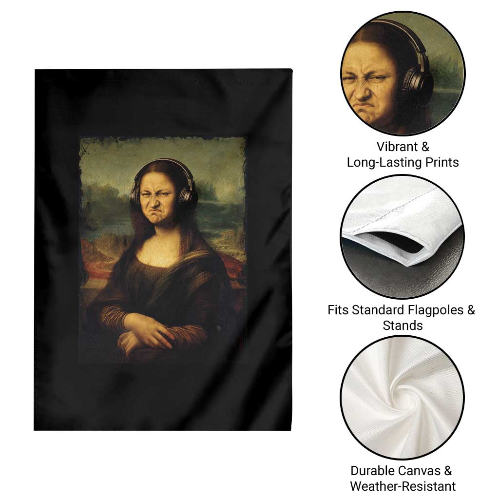 Funny Mona Lisa Bass Face Music Lovers DJs Garden Flag