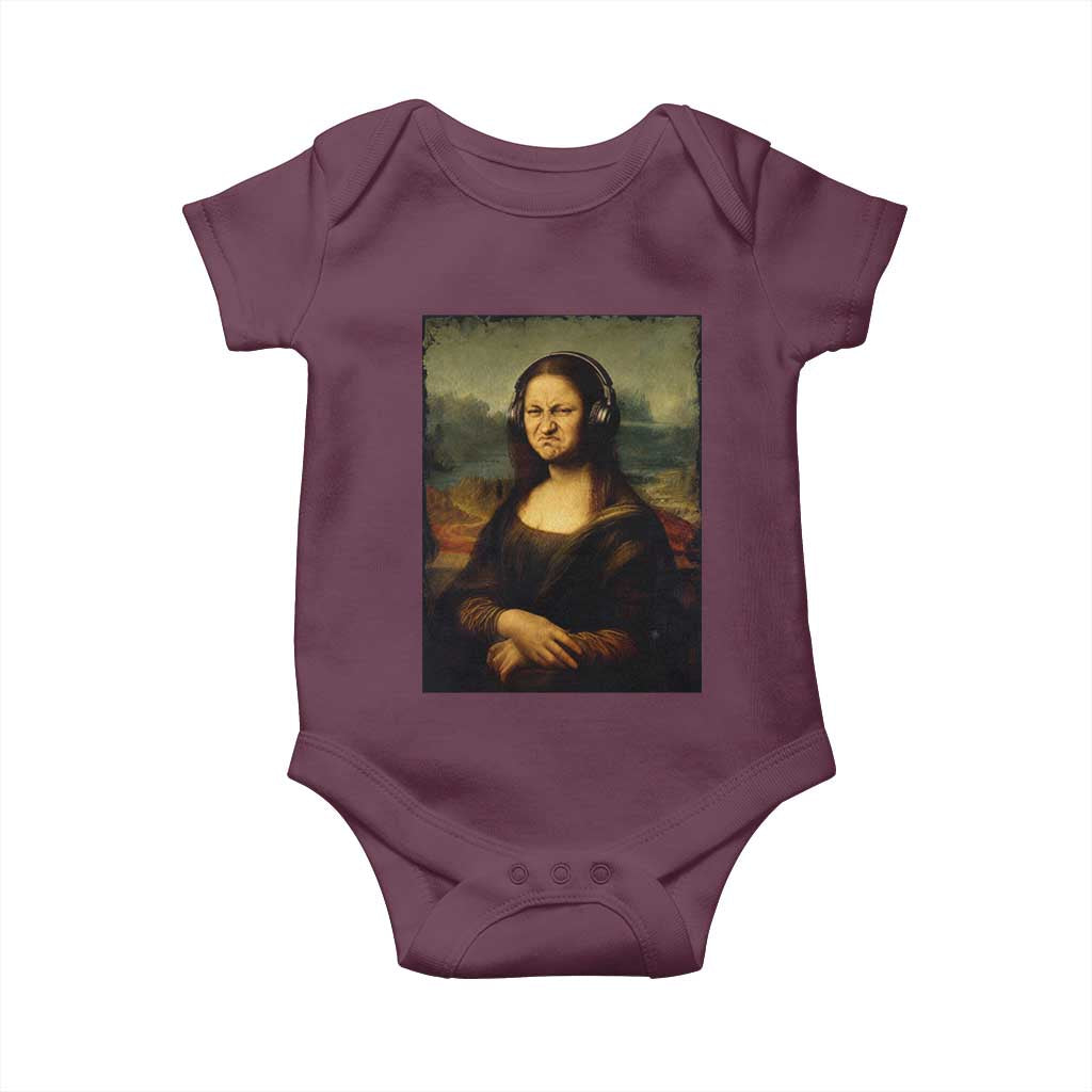 Funny Mona Lisa Bass Face Music Lovers DJs Baby Onesie