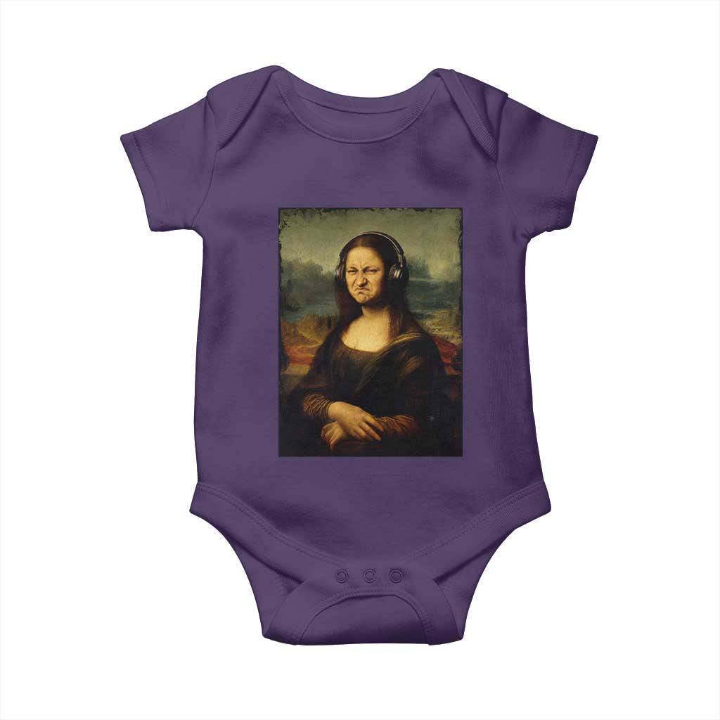 Funny Mona Lisa Bass Face Music Lovers DJs Baby Onesie