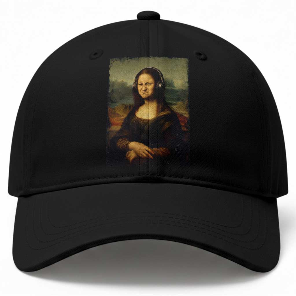 Funny Mona Lisa Bass Face Music Lovers DJs Baseball Cap TS11 Print Your Wear