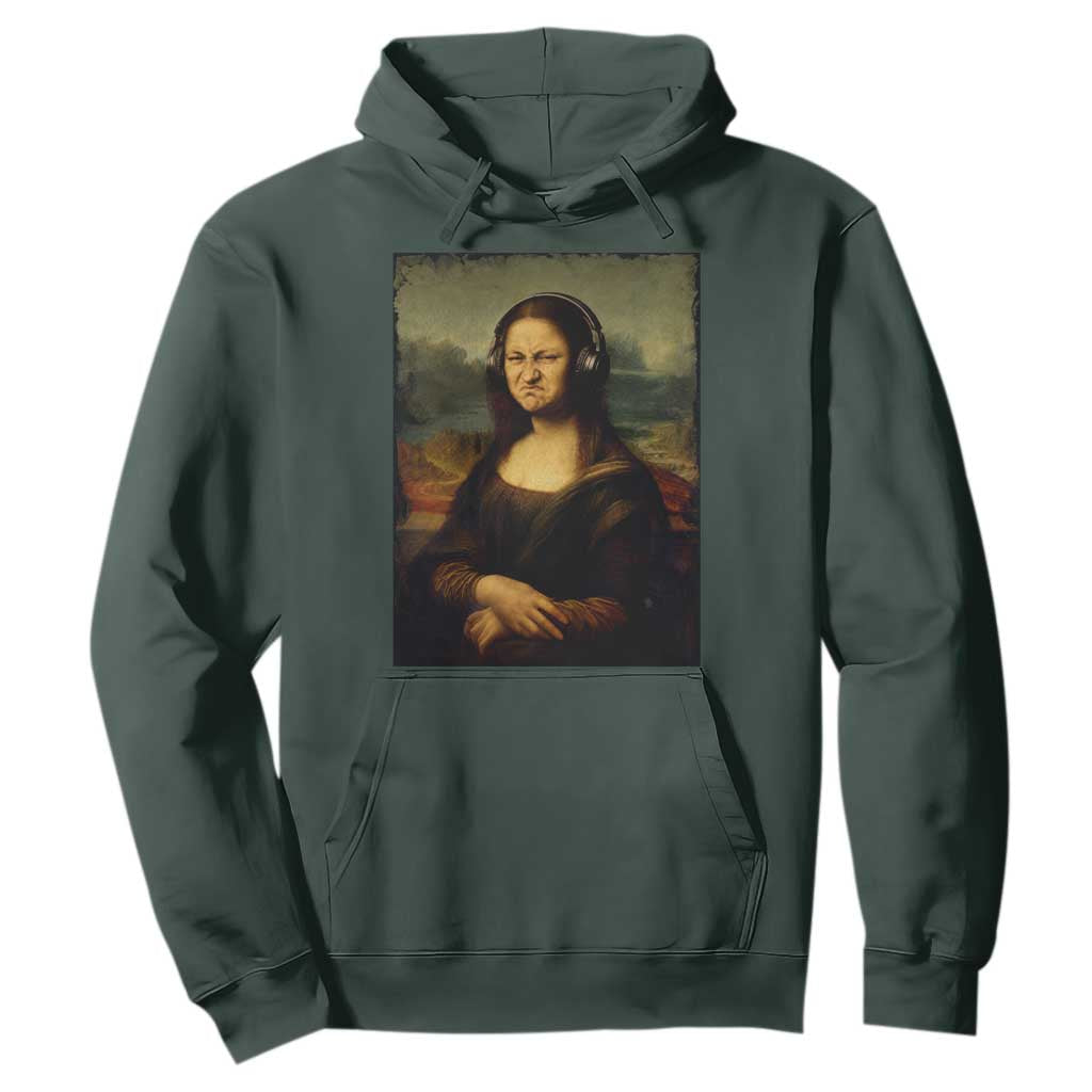 Funny Mona Lisa Bass Face Music Lovers DJs Hoodie