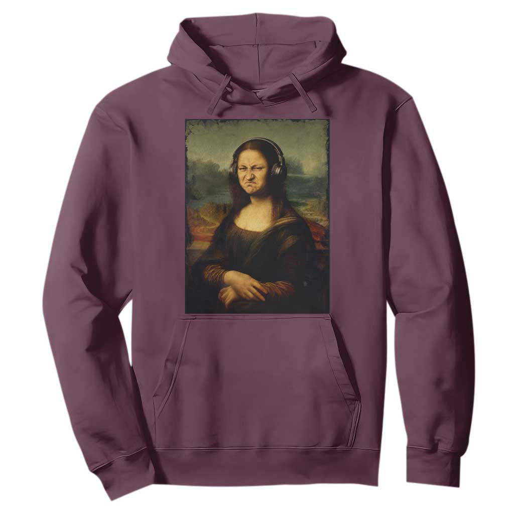Funny Mona Lisa Bass Face Music Lovers DJs Hoodie