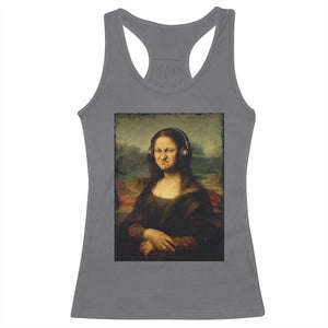 Funny Mona Lisa Bass Face Music Lovers DJs Racerback Tank Top