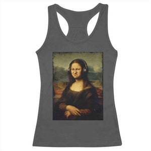 Funny Mona Lisa Bass Face Music Lovers DJs Racerback Tank Top