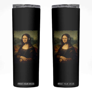 Funny Mona Lisa Bass Face Music Lovers DJs Skinny Tumbler