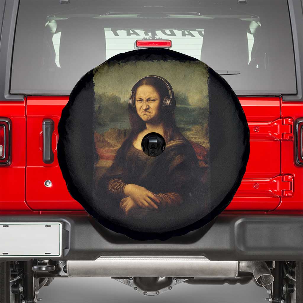 Funny Mona Lisa Bass Face Music Lovers DJs Spare Tire Cover