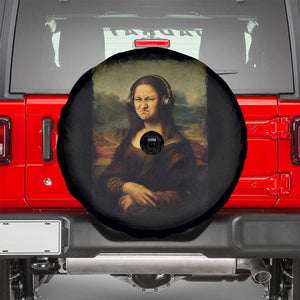 Funny Mona Lisa Bass Face Music Lovers DJs Spare Tire Cover