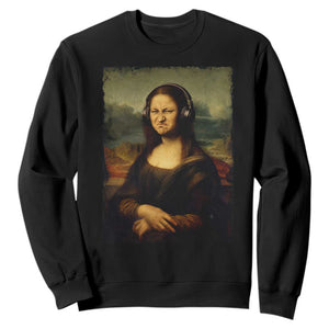 Funny Mona Lisa Bass Face Music Lovers DJs Sweatshirt