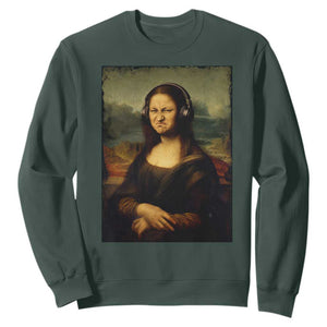Funny Mona Lisa Bass Face Music Lovers DJs Sweatshirt
