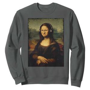 Funny Mona Lisa Bass Face Music Lovers DJs Sweatshirt