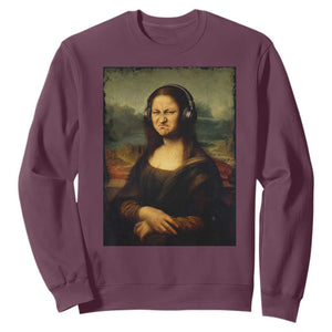 Funny Mona Lisa Bass Face Music Lovers DJs Sweatshirt