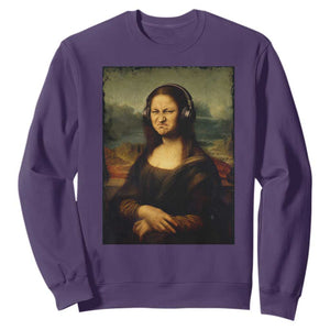 Funny Mona Lisa Bass Face Music Lovers DJs Sweatshirt