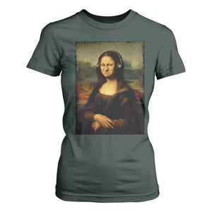Funny Mona Lisa Bass Face Music Lovers DJs T Shirt For Women