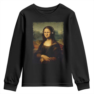 Funny Mona Lisa Bass Face Music Lovers DJs Youth Sweatshirt