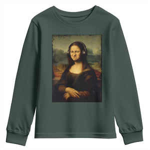 Funny Mona Lisa Bass Face Music Lovers DJs Youth Sweatshirt