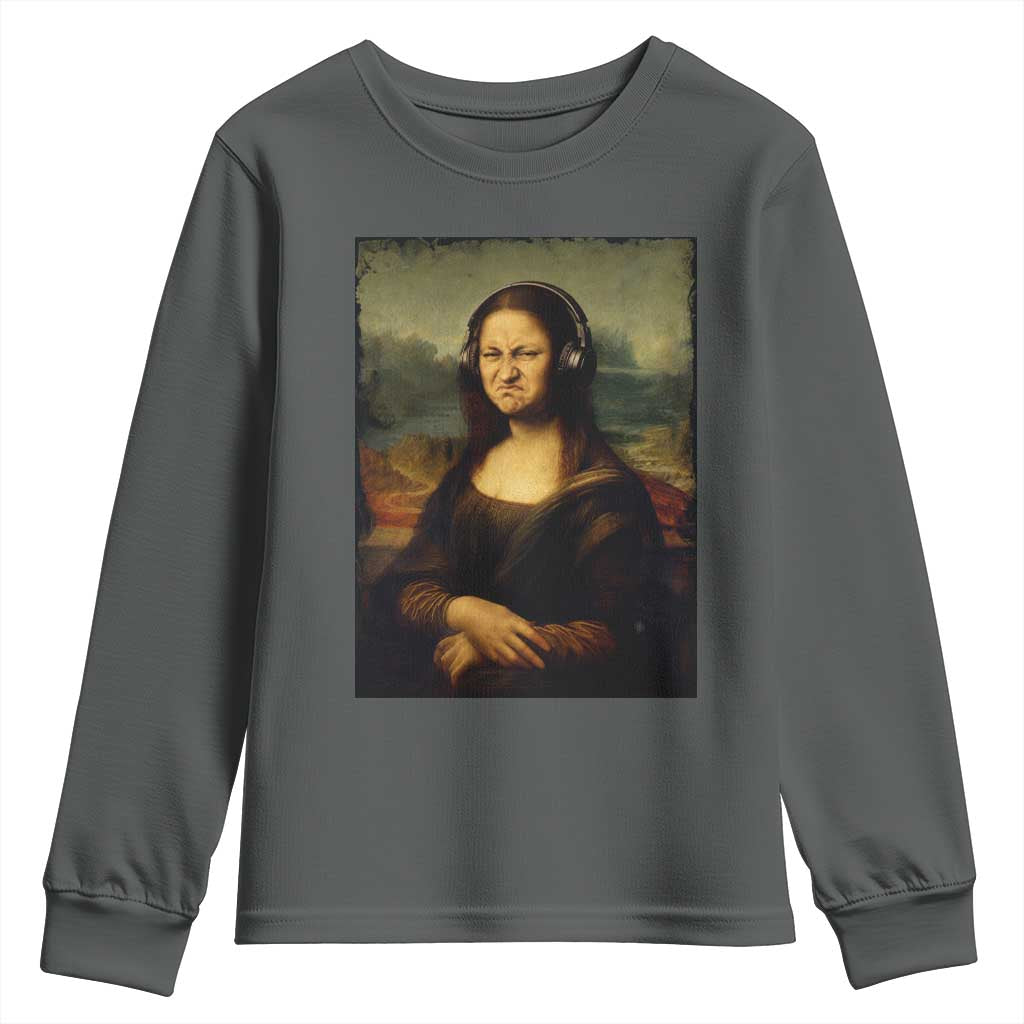Funny Mona Lisa Bass Face Music Lovers DJs Youth Sweatshirt