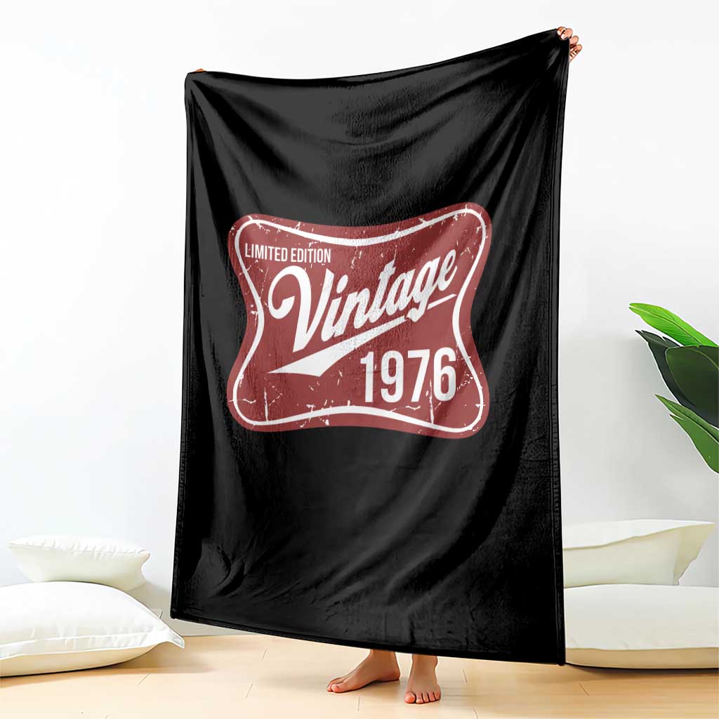 50th Birthday Beer Lover Vintage 1976 Limited Edition Throw Blanket Red Metal Beer Soft Sign Graphic
