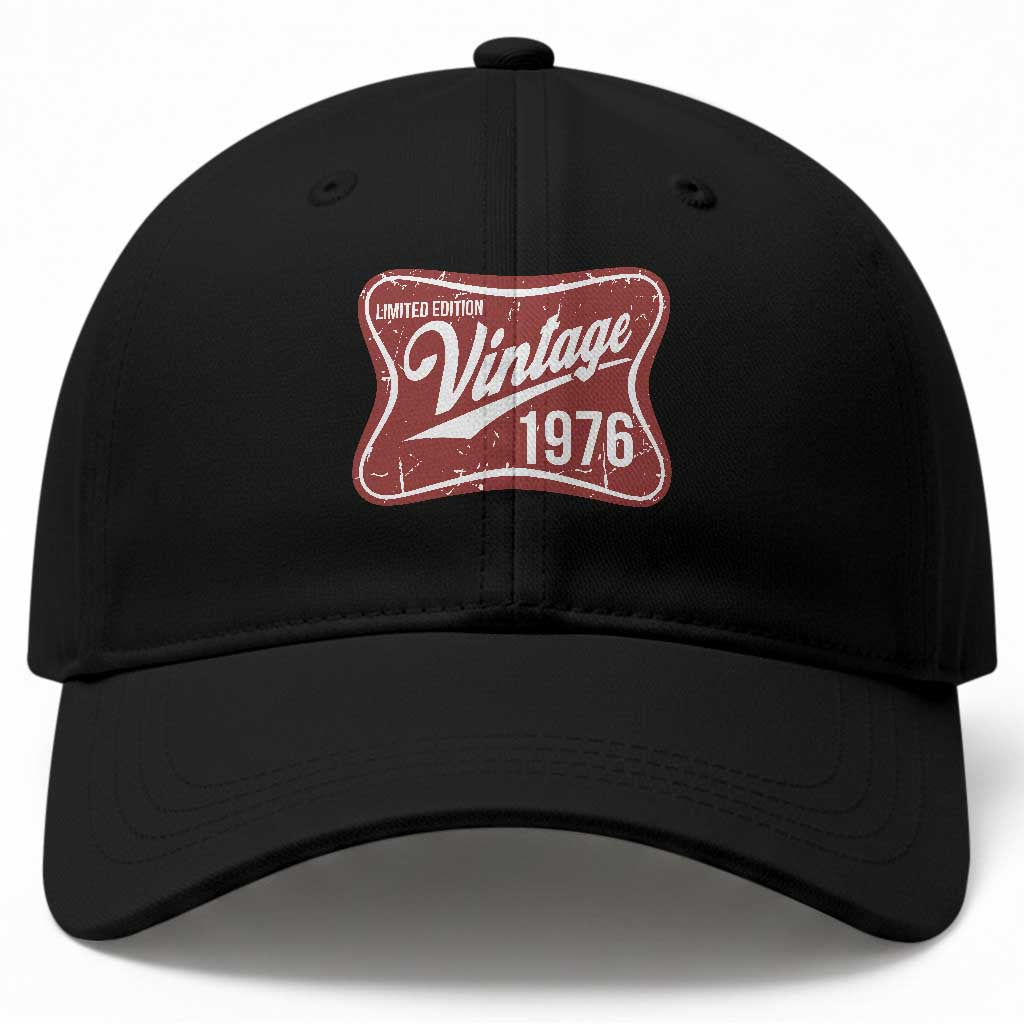 50th Birthday Beer Lover Vintage 1976 Limited Edition Baseball Cap Red Metal Beer Soft Sign Graphic TS11 Print Your Wear