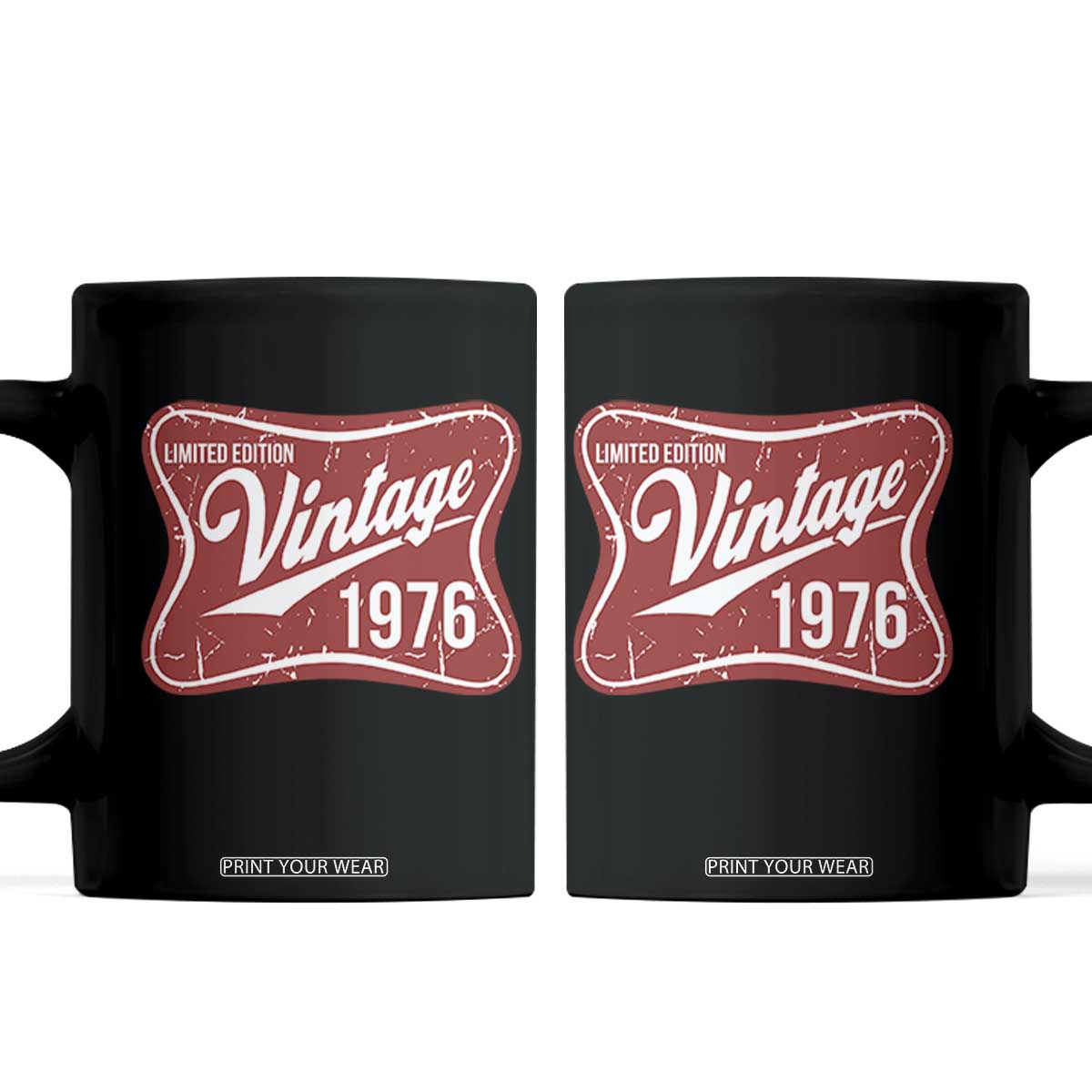 50th Birthday Beer Lover Vintage 1976 Limited Edition Coffee Mug Red Metal Beer Soft Sign Graphic TS11 Black Print Your Wear