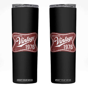 50th Birthday Beer Lover Vintage 1976 Limited Edition Skinny Tumbler Red Metal Beer Soft Sign Graphic