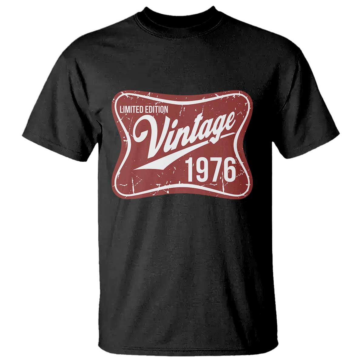 50th Birthday Beer Lover Vintage 1976 Limited Edition T Shirt Red Metal Beer Soft Sign Graphic