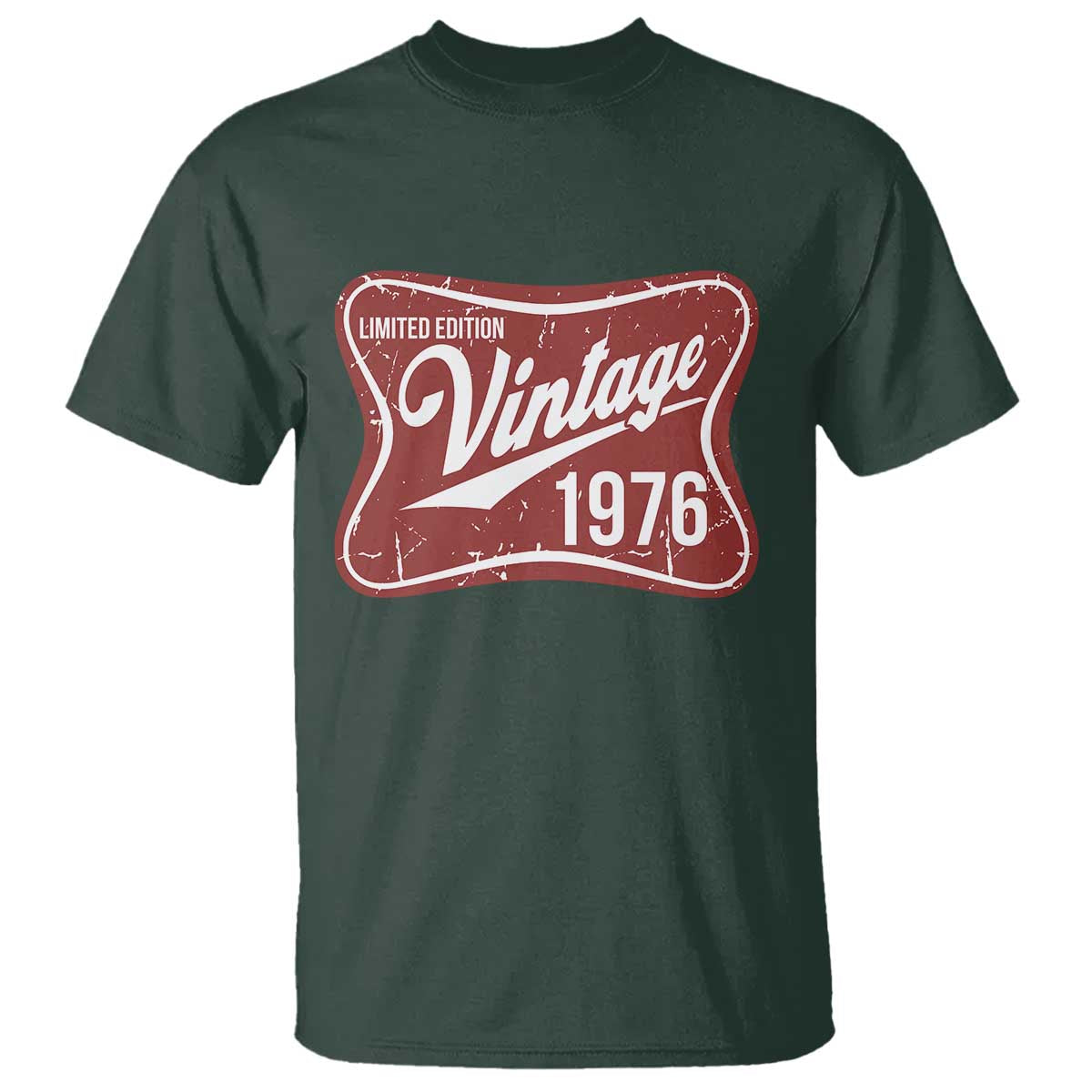50th Birthday Beer Lover Vintage 1976 Limited Edition T Shirt Red Metal Beer Soft Sign Graphic