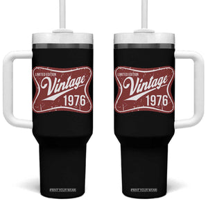 50th Birthday Beer Lover Vintage 1976 Limited Edition Tumbler With Handle Red Metal Beer Soft Sign Graphic