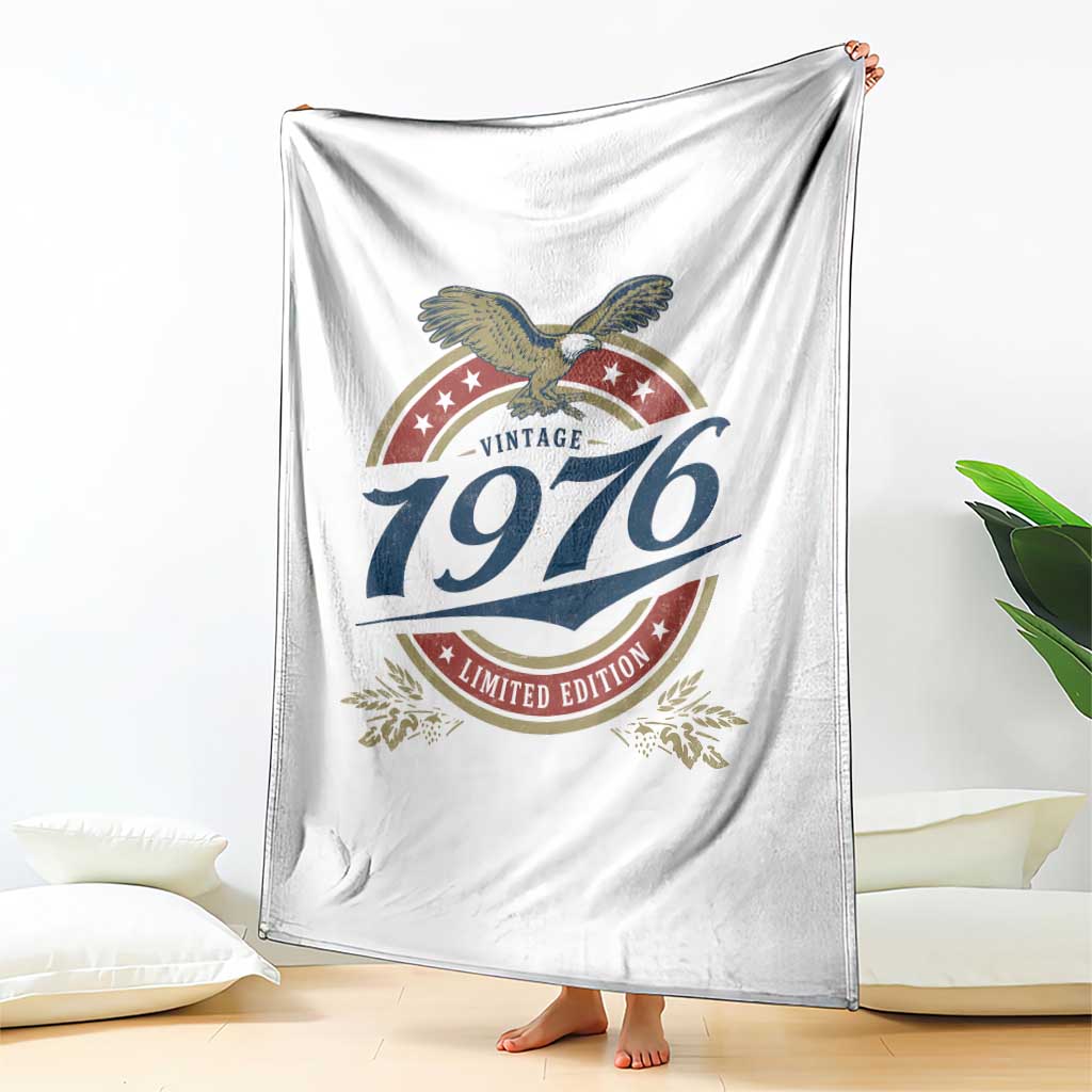 50th Birthday Beer Lover Vintage 1976 Limited Edition Throw Blanket Bald Eagle