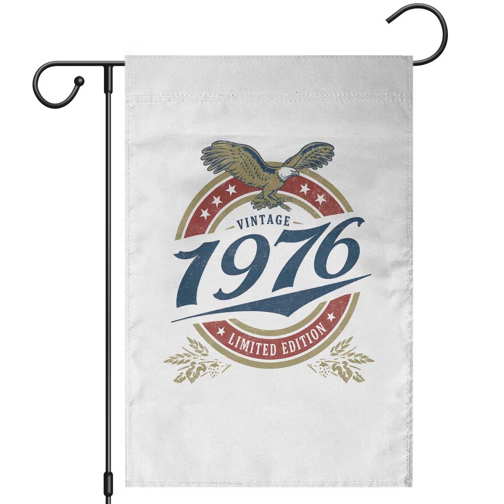 50th Birthday Beer Lover Vintage 1976 Limited Edition Garden Flag Bald Eagle TS11 White Print Your Wear