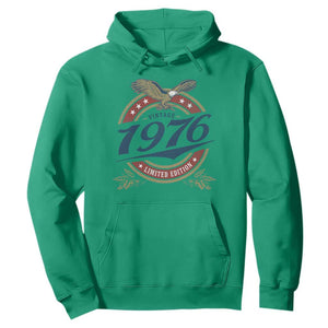 50th Birthday Beer Lover Vintage 1976 Limited Edition Hoodie Bald Eagle