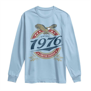 50th Birthday Beer Lover Vintage 1976 Limited Edition Long Sleeve Shirt Bald Eagle