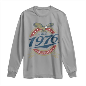 50th Birthday Beer Lover Vintage 1976 Limited Edition Long Sleeve Shirt Bald Eagle