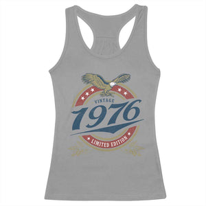 50th Birthday Beer Lover Vintage 1976 Limited Edition Racerback Tank Top Bald Eagle