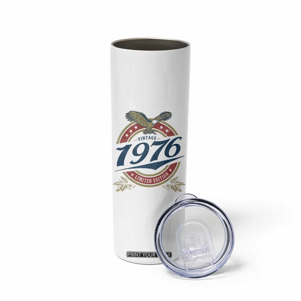 50th Birthday Beer Lover Vintage 1976 Limited Edition Skinny Tumbler Bald Eagle