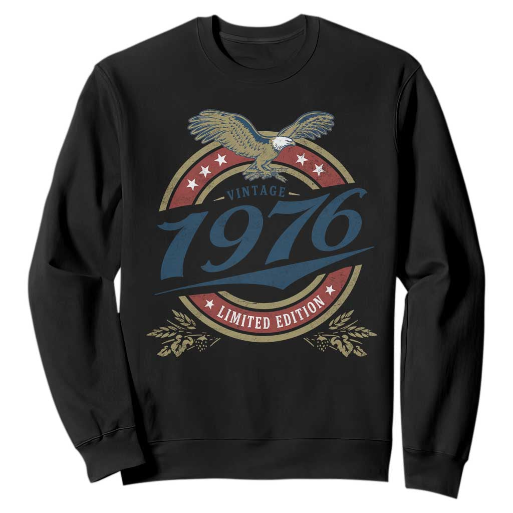 50th Birthday Beer Lover Vintage 1976 Limited Edition Sweatshirt Bald Eagle